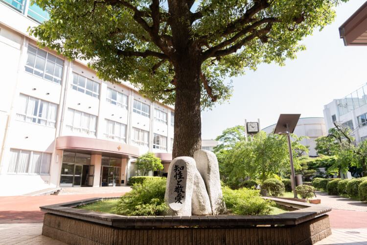 日本大学豊山女子中学校・高等学校の中庭