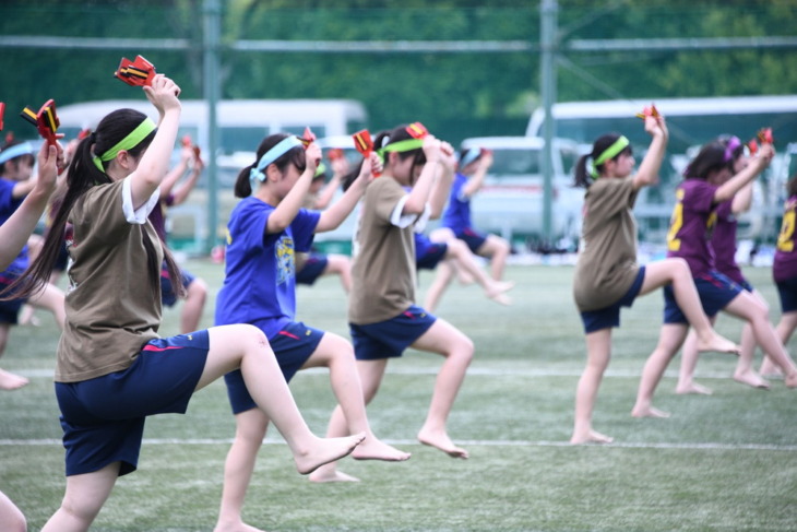 藤枝順心中学校・高等学校の体育祭での生徒たち