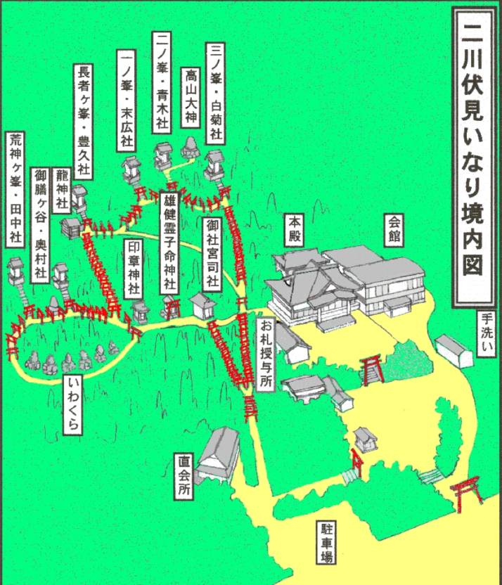 「二川伏見いなり」境内図