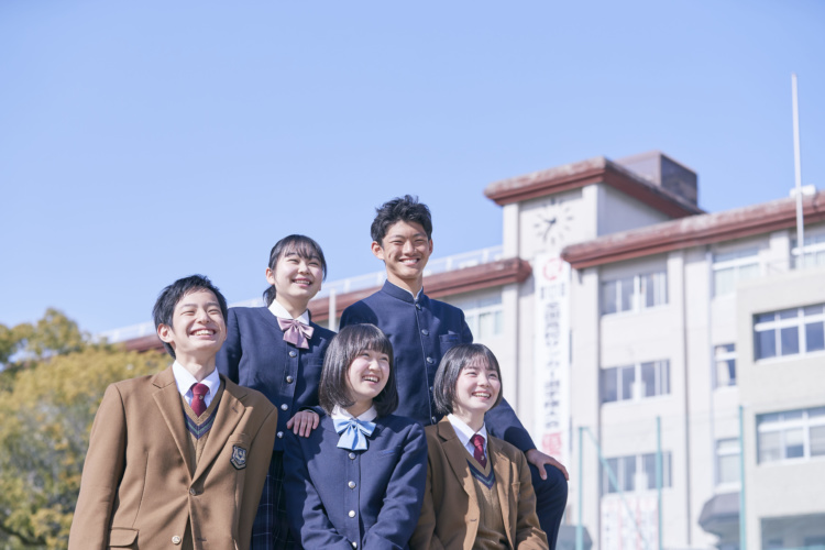 岡山学芸館清秀中学校・高等部の生徒たちの様子