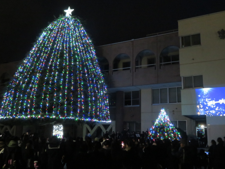 函館白百合学園中学校・高等学校のクリスマスツリー点灯式