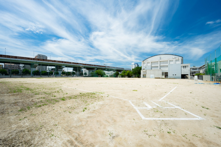 大阪教育大学附属平野中学校のグラウンド