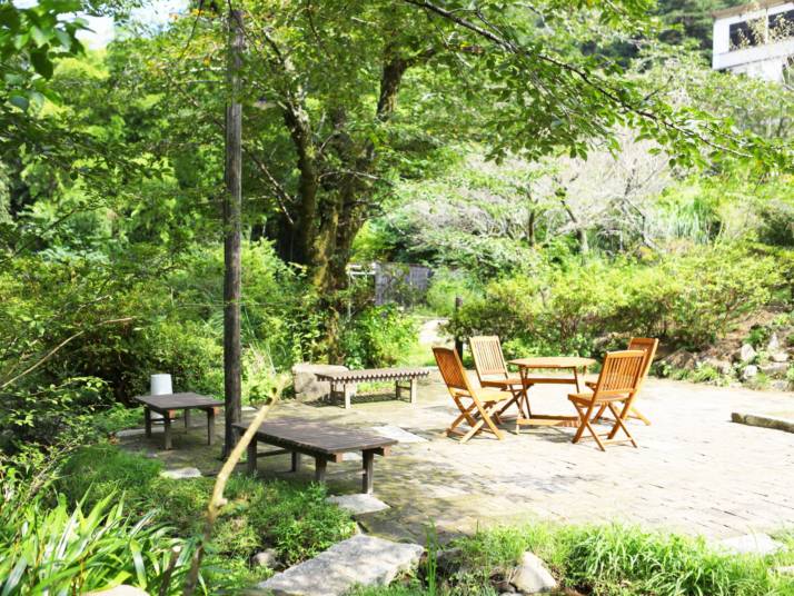 豊栄荘にある山野草の庭園