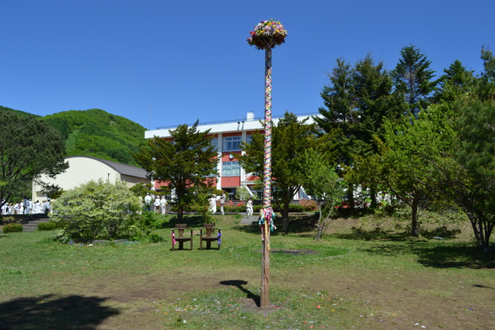 北海道シュタイナー学園いずみの学校の校庭（行事前）