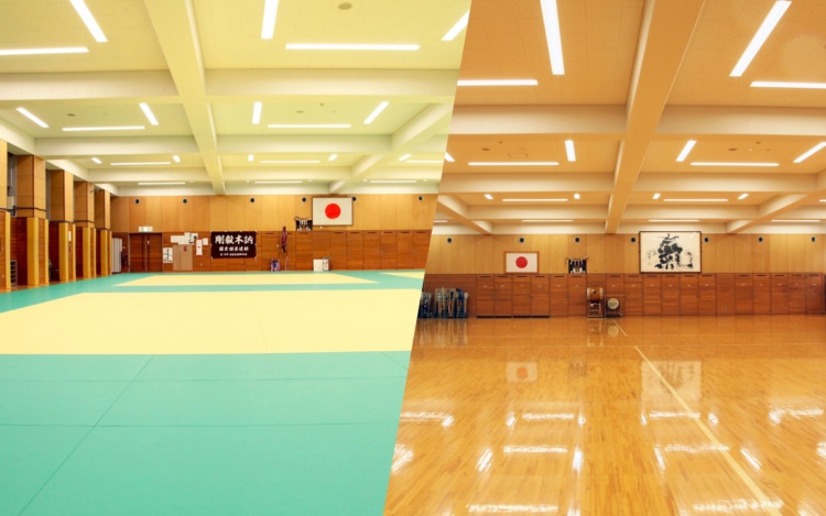 国士舘中学校の柔道場と剣道場