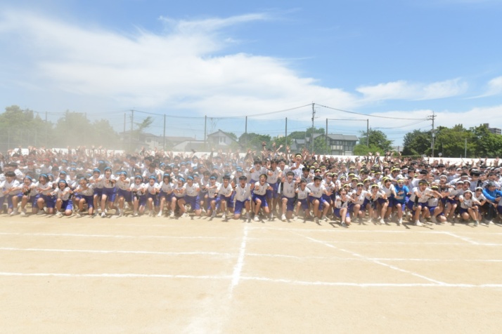 熊本大学教育学部附属中学校の体育大会の全校演舞のフィナーレ