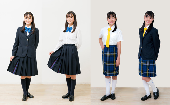 堺リベラル中学校の制服を着こなす生徒たち