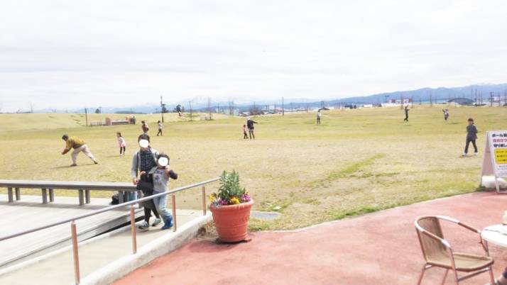 「道の駅 パティオにいがた」に隣接する「芝生広場」