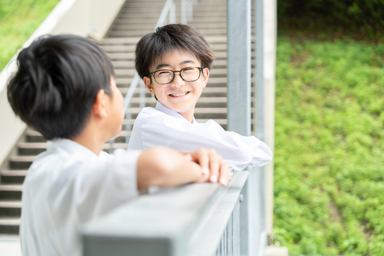 精道三川台中学高等学校の生徒の休み時間の様子