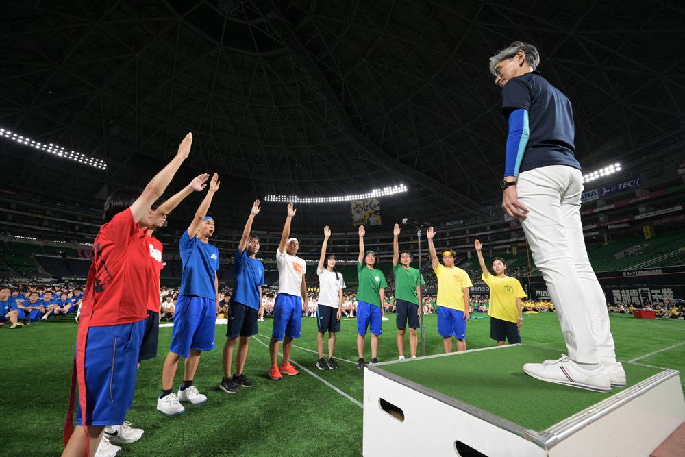 みずほPayPayドーム福岡で開催した西南学院中学校・高等学校の中高合同体育祭