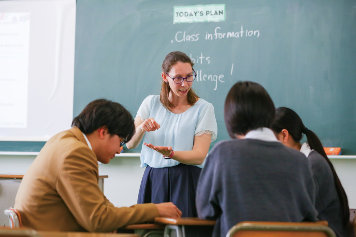 滋賀学園高等学校の英語の授業の様子