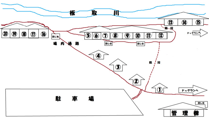 バーベキューハウス四季の森の場内配置図