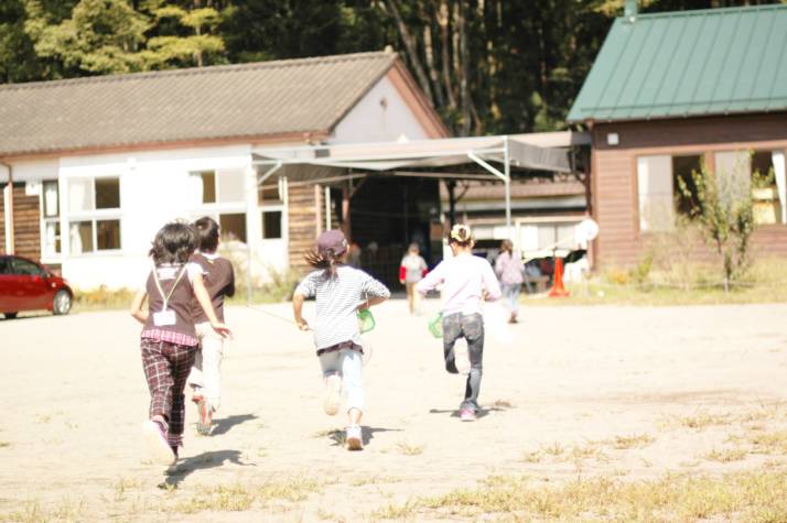 「星ふる学校 くまの木」の校庭風景