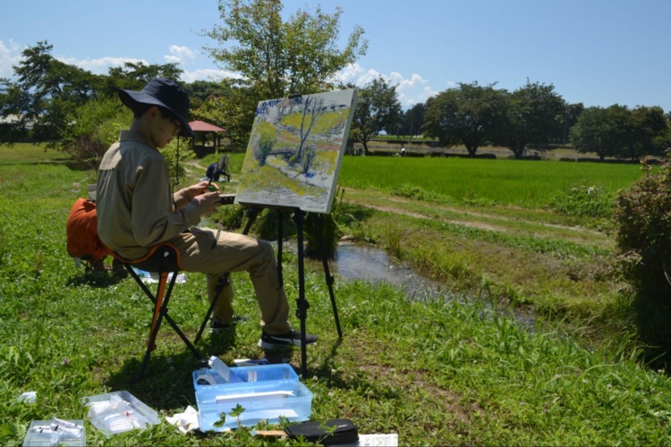 橘学苑高等学校の油絵合宿の写真