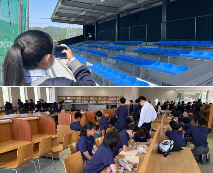 高川学園中学校・高等学校の「広報部」「図書部」の部署活動風景