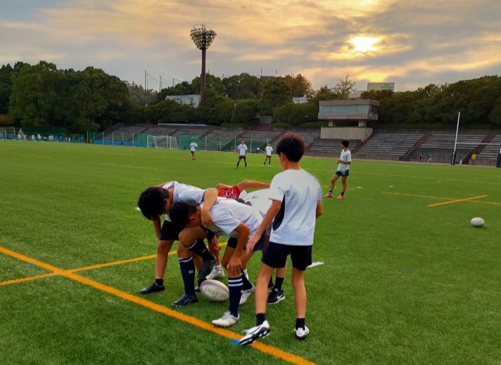 玉川学園中学部・高等部ラグビー部の練習風景