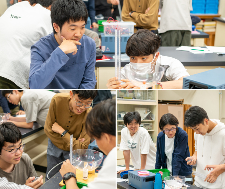 東大寺学園中・高等学校の理科の授業風景