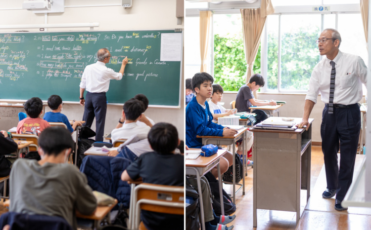 東大寺学園中・高等学校の英語の授業風景